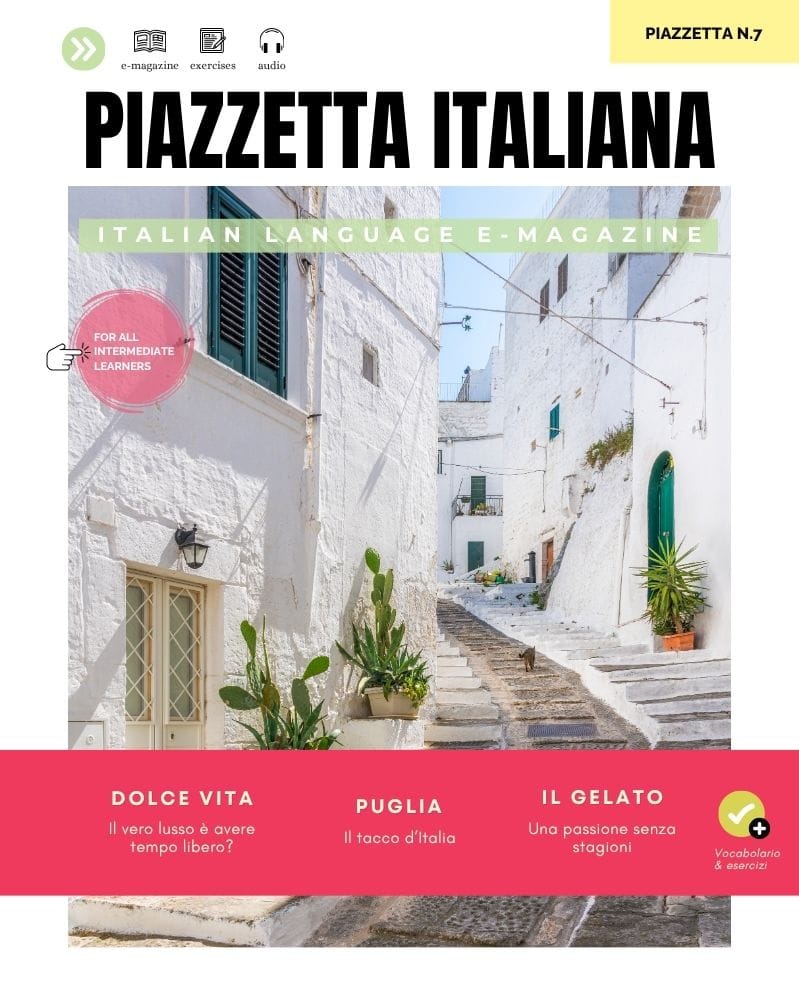 This is the cover of a magazine in accessibile Italian for all intermediate learners of Italian who are looking for content to bring to their conversations.