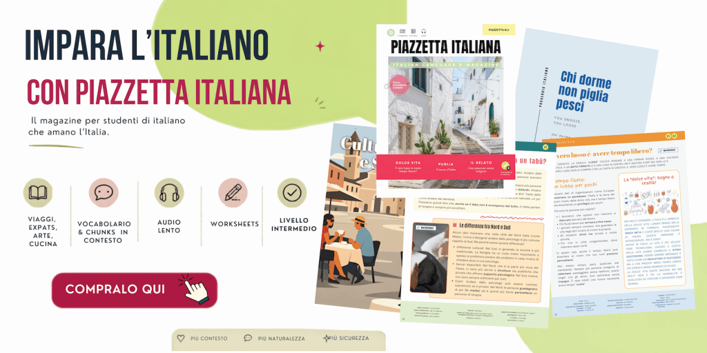 40-page magazine in easy Italian for intermediate learners, with audio and worksheets for self-study or classroom use.
