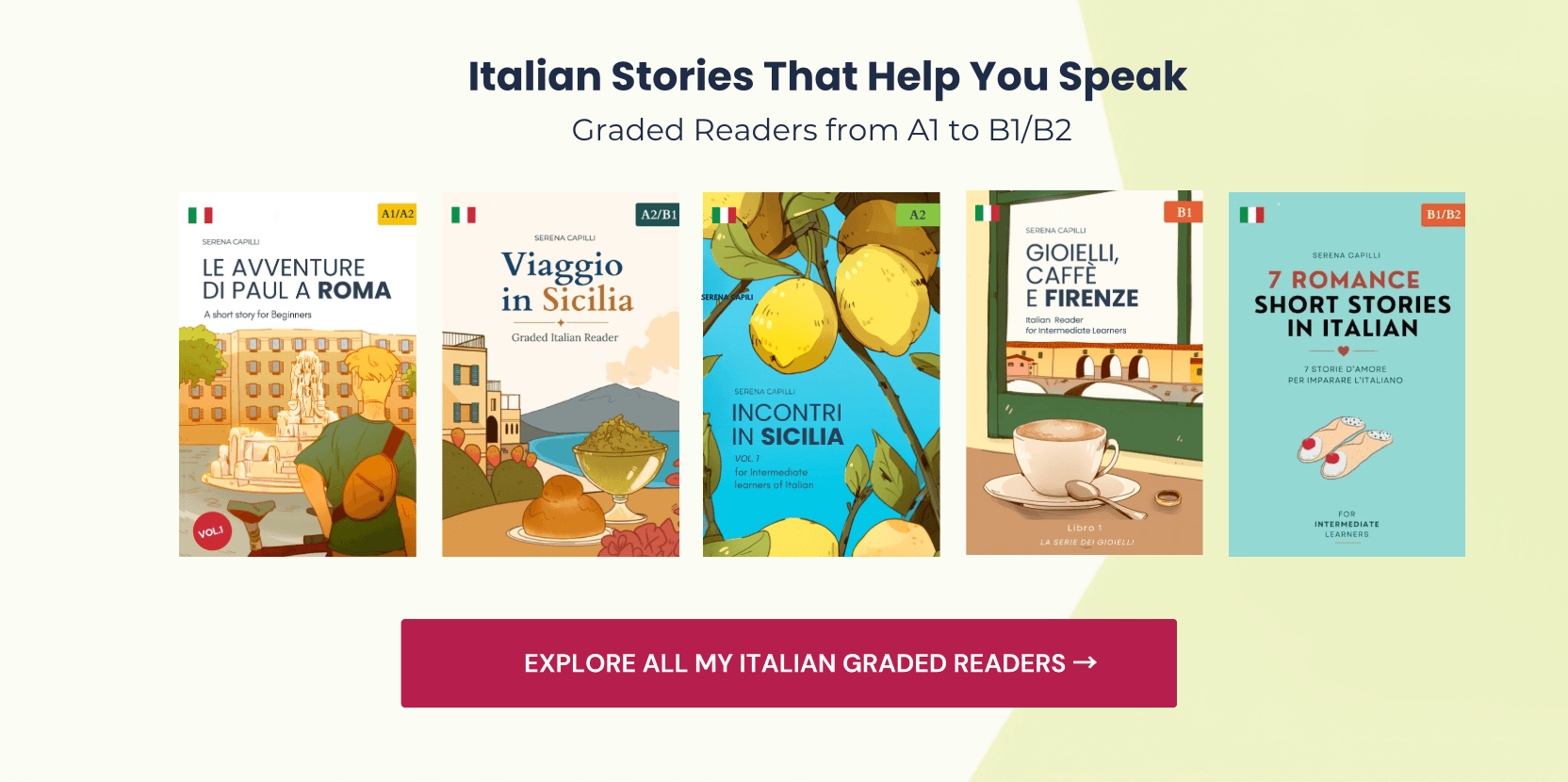 Italian graded readers for beginner and intermediate learners